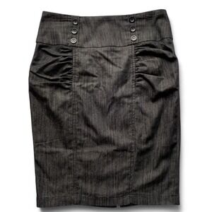 My Michelle Grey Denim High Waisted Pencil Skirt Button Detail Size 7 7827WJ1J